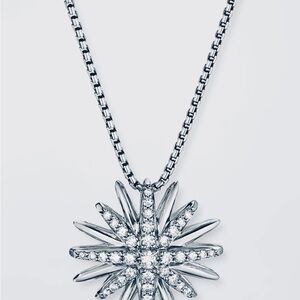 David Yurman Starburst Pendant Necklace
Sterling Silver with Diamonds, 19mm